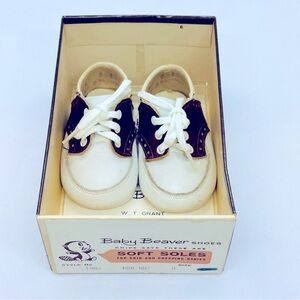 Baby Beaver Baby Soft Soles Sz 0 Brown/White Saddle Shoes Original Box Pamphlet